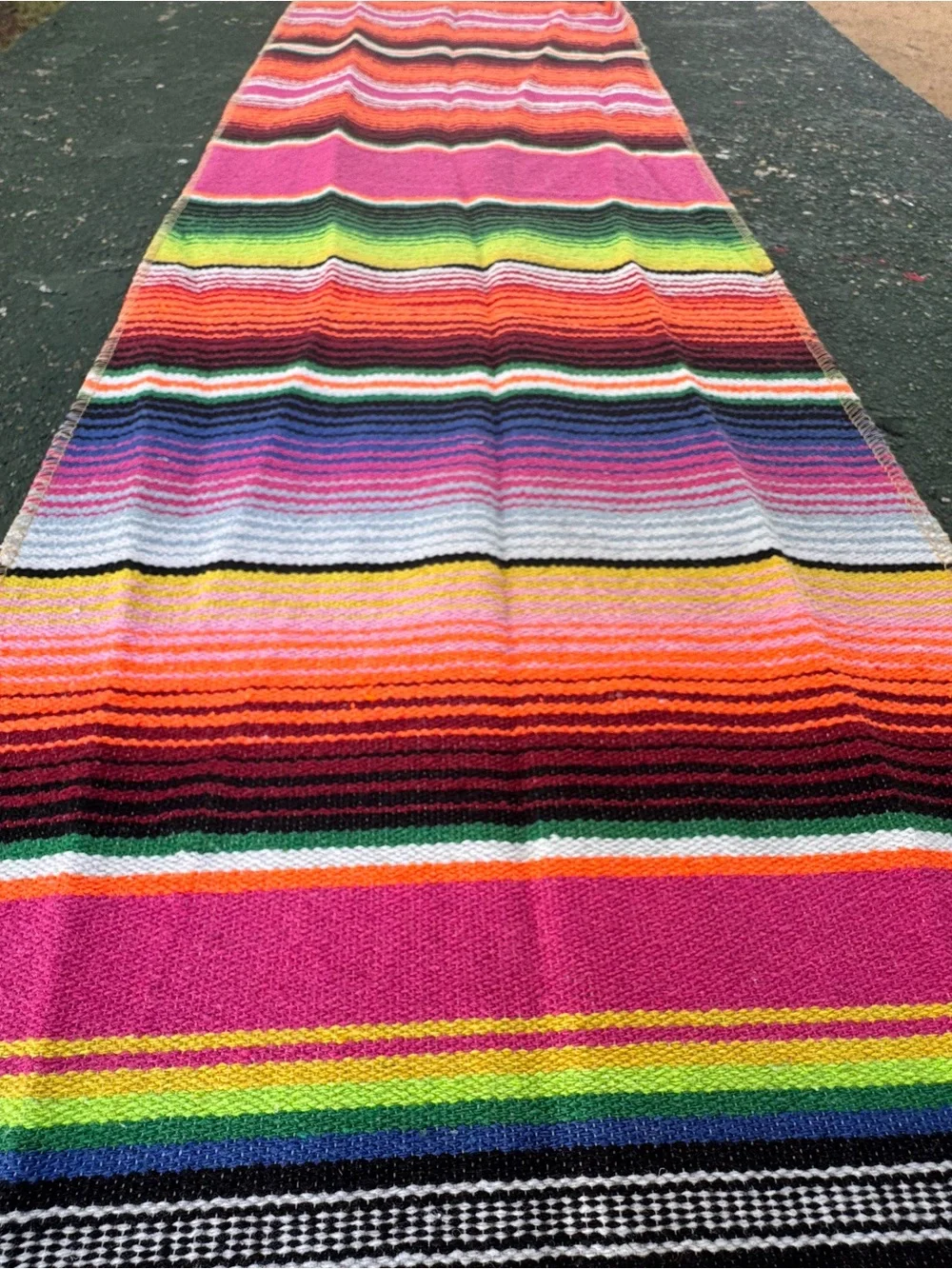 Colorful Cotton Woven Vintage Serape Table Runner